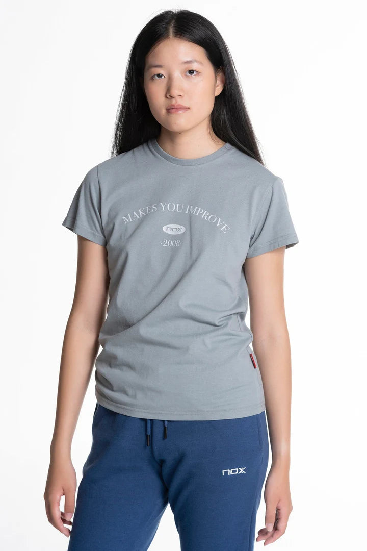 Nox Women's Short-Sleeved Sports T-Shirt in Grey
