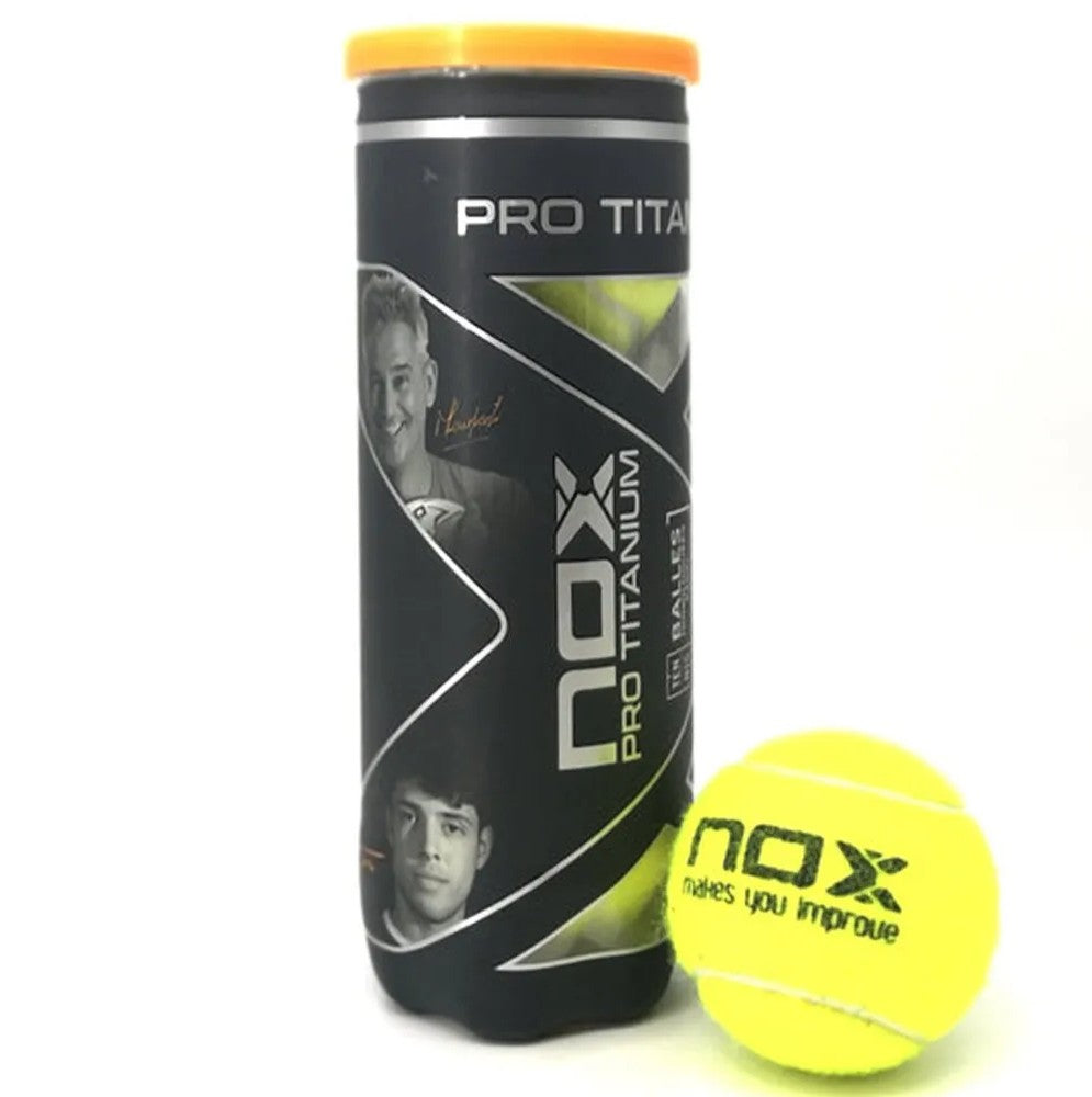2 cans of 3 PRO TITANIUM padel balls