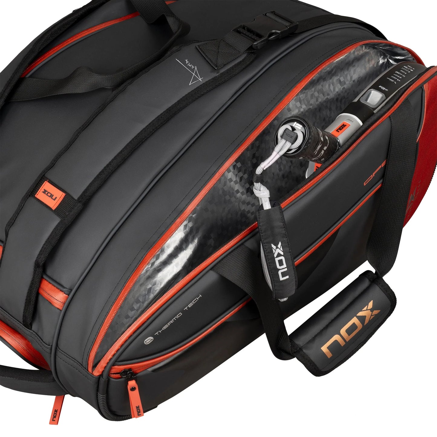 PALETERO NOX LUXURY OPEN SERIES negro/rojo