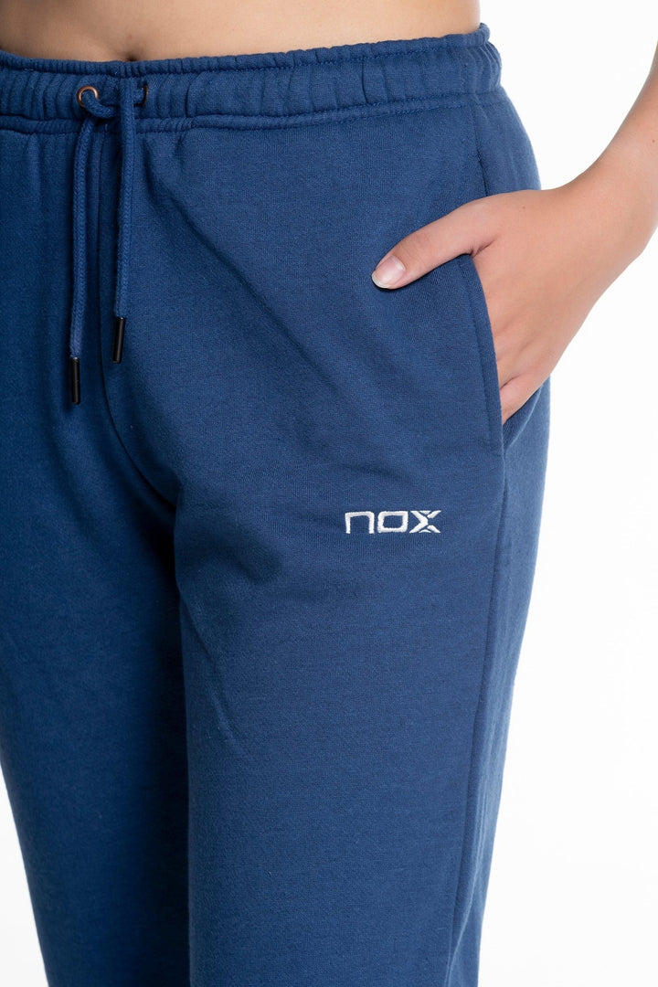Women's BASIC CASUAL padel tracksuit pants in navy blue