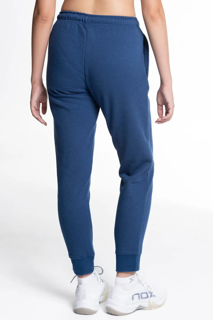 Women's BASIC CASUAL padel tracksuit pants in navy blue