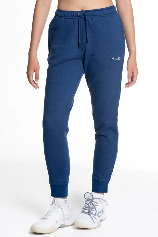 Women's BASIC CASUAL padel tracksuit pants in navy blue