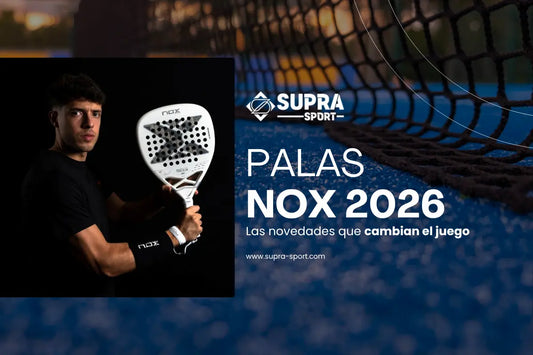 Agustin Tapia con pala NOX 2026 de color blanco — colección 2026 de palas NOX presentada por Supra Sport.