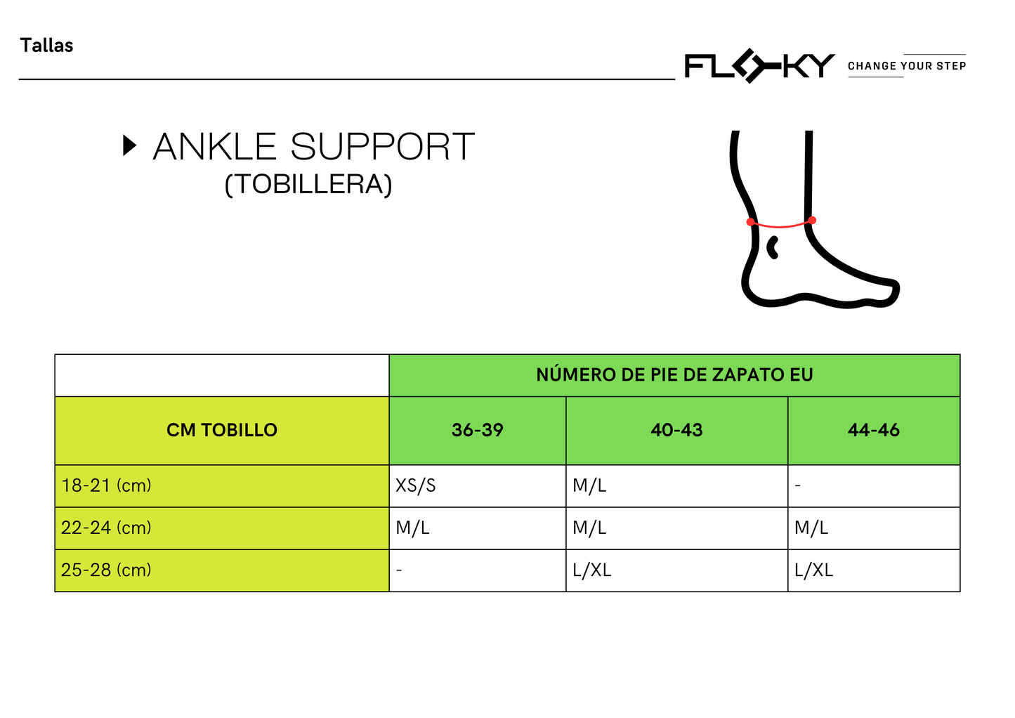 Medias FLOKY Soporte de Tobillo Cavigliera IZQUIERDO