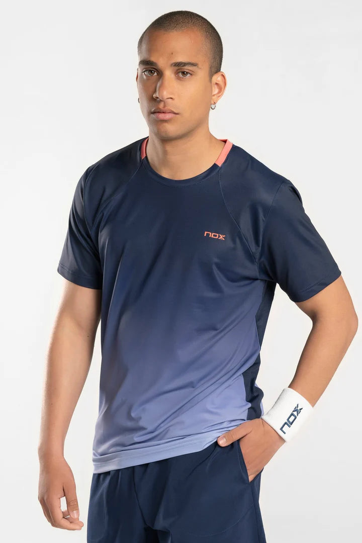 CAMISETA deportiva de pádel hombre PRO FIT azul degradado